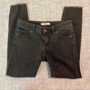 Free People black distressed jeans